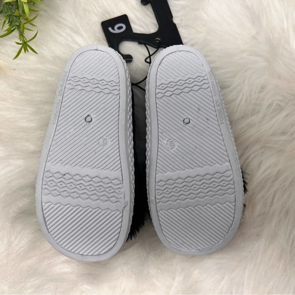 Baby Girl Wonder Nation Black Furry Slip On Kitty Cat Shoes Size 6 - Picture 5 of 6